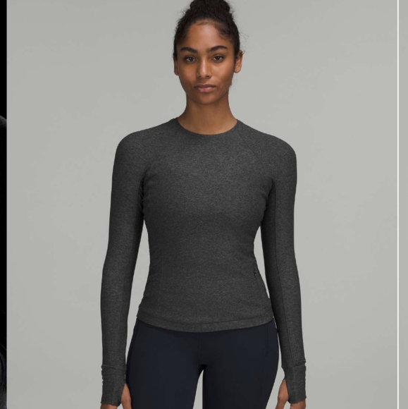 lululemon athletica Tops - Lululemon Its Rulu Run Long Sleeve Shirt Heathered Graphite Grey / Black